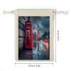 Red Telephone Booth And Big Ben in London Street Jewelry Bags Gifts Pouches Mini Candy Bags Drawstring Organizer Pouch for Party Christmas view 2