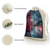 Red Telephone Booth And Big Ben in London Street Jewelry Bags Gifts Pouches Mini Candy Bags Drawstring Organizer Pouch for Party Christmas view 3