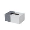 AEYSD-456 Tissue Box Holder Fabric Tissue Box Square Clashing Colour for Home Hotel Room Desktop Tissue Box Decorative Napkin Holder(White) view 1