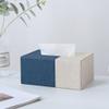AEYSD-456 Tissue Box Holder Fabric Tissue Box Square Clashing Colour for Home Hotel Room Desktop Tissue Box Decorative Napkin Holder(White) view 3