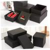 SOESFOUFU 4Pcs Black Wrapping Box Set Hard Cardboard Rectangular Square Boxes for Weddings Parties and Holidays (15x15x7CM 17x12x6CM) view 3