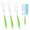 3PCS Duster Refills Folding Handles Set Compatible with Swiffer Dusters,Disposable Static Dust Removal Brush Handle for Dusting Electronics,Furniture,Blinds,Ceiling Fans (3, Green) view 1
