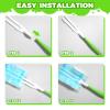 3PCS Duster Refills Folding Handles Set Compatible with Swiffer Dusters,Disposable Static Dust Removal Brush Handle for Dusting Electronics,Furniture,Blinds,Ceiling Fans (3, Green) view 3