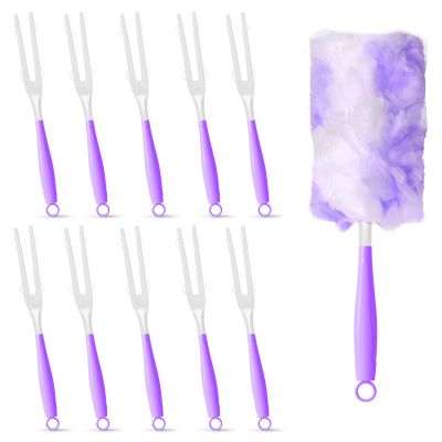 10PCS Duster Refills Folding Handles Set Compatible with Swiffer Dusters,Disposable Static Dust Removal Brush Handle for Dusting Electronics,Furniture,Blinds,Ceiling Fans (10, Purple)