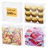 100 Pcs Clear Pvc Treat Boxes, 4X4X1.2In Transparent Favor Boxes For Gifts, Chocolate, Jewelry, Accessories view 1