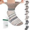 Bulinlulu Diabetic Socks for Women Men,6 Pairs Non Binding Diabetic Ankle Wide Socks with Seamless Toe Size 9-12 10-13(Large,Dark Brown Stripe) view 1