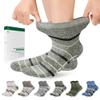 Bulinlulu Diabetic Hospital Socks with Grips for Men Women, 6 Pairs Non Binding Diabetic Ankle Slipper Socks Size 9-11(Dark Mix Stripe-Medium) view 1