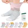 Bulinlulu Diabetic Socks for Men Women,6 Pairs Non Binding Ankle Diabetic Socks for Women Men Size 9-12 10-13(Light Bright Stripe-Medium) view 1