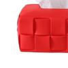 Tissue Box Holder Tissue Box Ceramic Square Woven Texture Home Living Room Desktop Organizer Decorative Napkin Holder(White) view 3