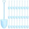 100PCS Mini Shovel Spoons for Desserts, Shovels Pudding Yogurt Spoons for Family or Party Cute Disposable Plastic Dessert Spoon (Blue) view 1