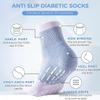 Bulinlulu Diabetic Hospital Socks with Grips for Men Women, 6 Pairs Non Binding Diabetic Ankle Slipper Socks Size 9-11(Pattern-Large) view 3