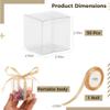 50 Clear Plastic Favor Boxes With Gift Ribbon, 2.76 Cube Boxes For Wedding, Party Treats, Macarons, Cupcakes, And Small Gifts view 4
