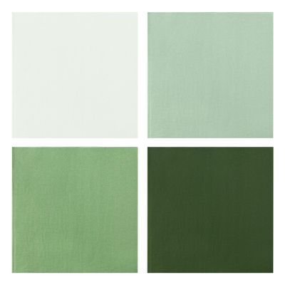 100Pcs Sage Green Party Napkins Gradient Green Disposable Paper Napkins 4 Colors 6.5" Dinner Luncheon Cocktail Napkins for Xmas Birthday Wedding Baby Shower Party Supplies