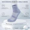 Bulinlulu Diabetic Socks for Men Women,6 Pairs Non Binding Ankle Diabetic Socks for Women Men Size 9-12 10-13(Dark Mix Stripe-Large) view 2