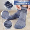 Bulinlulu Diabetic Socks for Men Women,6 Pairs Non Binding Ankle Diabetic Socks for Women Men Size 9-12 10-13(Dark Mix Stripe-Large) view 3