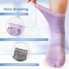 Bulinlulu Diabetic Hospital Socks with Grips for Men Women, 6 Pairs Non Binding Diabetic Ankle Slipper Socks Size 9-11(Dark Grey Stripe-Large) view 2