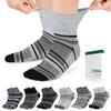 Bulinlulu Diabetic Socks for Men Women,6 Pairs Non Binding Ankle Diabetic Socks for Women Men Size 9-12 10-13(Dark Grey Stripe-Large) view 1