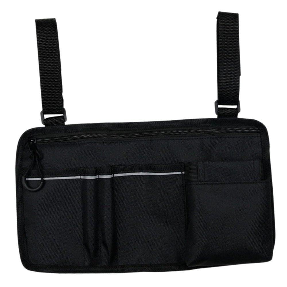 WRITWAA Wheelchair Side Hanging Bag Multi-use Storage Pouch for Wheelchair Stroller -wear Design Reflective Strip Easy to Install for Sundries Organization