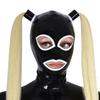 WJPTDKJ Latex Hood Cover with Wig Ponytail BDSM Fetish Latex Head Mask Rubber Hood for Cosplay Party Club Wear(Size:M-65CM) view 1