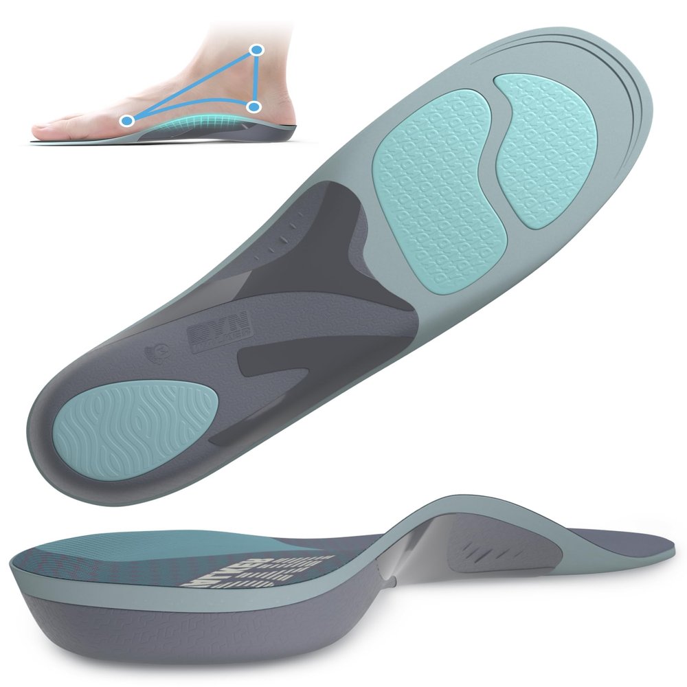 Flat Feet Insoles, DynWalker Orthotic Insoles, 3-Point Ergonomic Arch Support, Helps Correct Gait Posture, XL