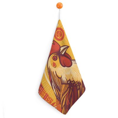 GHENBLT Cartoon Chicken 1PCS Kitchen Hand Towel Super Absorbent Microfiber Cleaning Cloth Fast Drying Tea Towels with Hanging Loop Soft Dish Towels for Kitchen Dish Rags Decorative Set