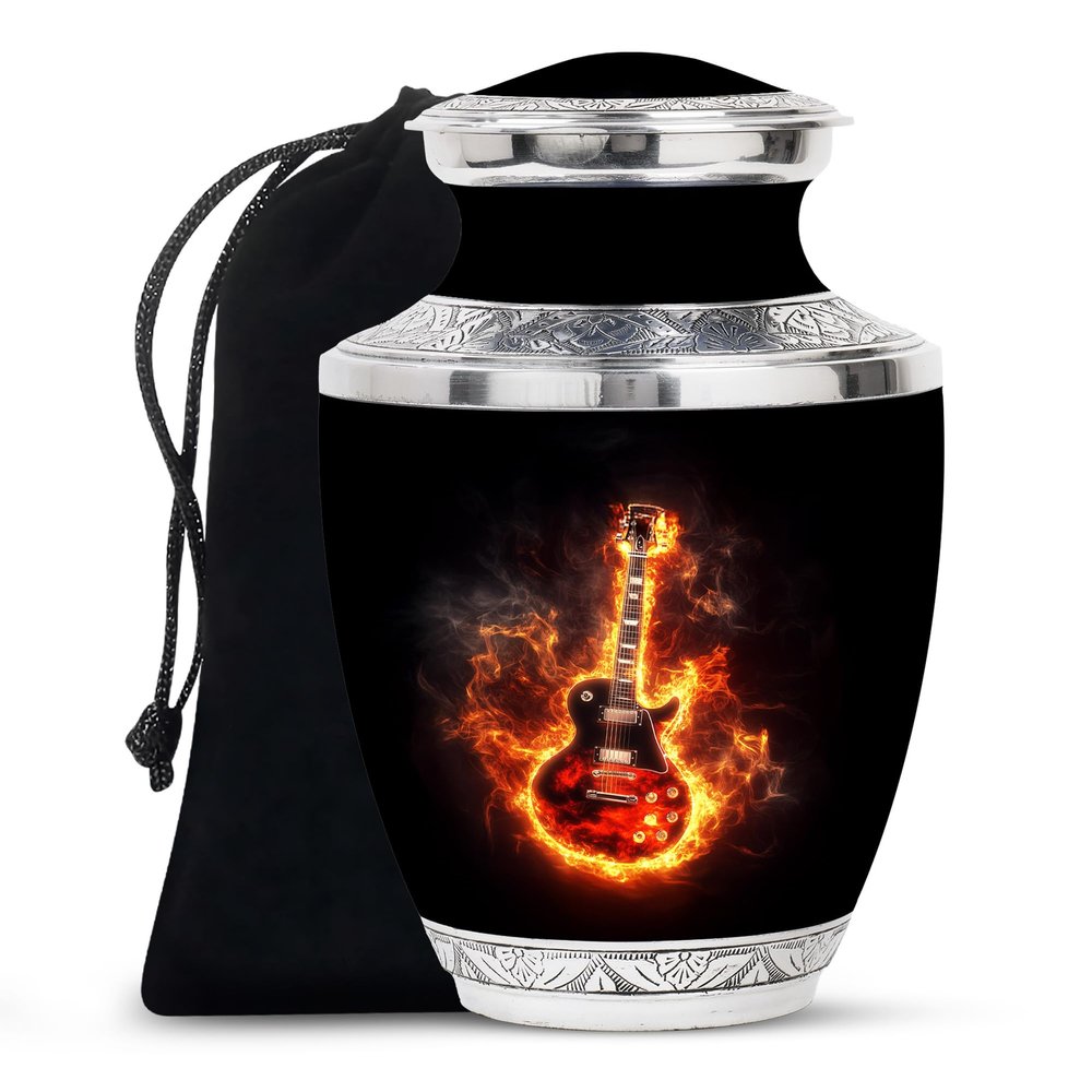 Yatskia Guitar Urn for Ashes for Women & Men, Cremation Urns for Human Ashes, (Tasty Large, 10 Inch)