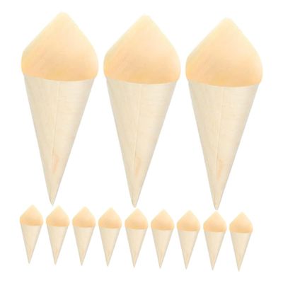 Ciieeo 50pcs Food Cones Miniature Waffle Cones for Ice Cream Charcuterie and Appetizers Rustic Serving Cups for Events and Gatherings
