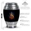 Blackk Guitar Fire Large Funeral Urns for Ashes Adult Male - Small Memorial Urn for Ashes Adult Women - Funeral Ashes 1 Large 1 Keepsake view 2