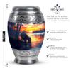 Fishing Adult Cremation Funeral Urn for Human Ashes, Keepsake Memorial Gift, Mini Urns for Ash Container, Combo, Grey (10 Inch & 3 Inch Mini Set of 3) view 2