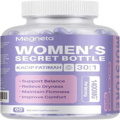 MEGNETA Advanced Feminine Wellness Supplement Herbal Blend with Kacip Fatimah, Fenugreek, Slippery Elm Bark, Manjakani 60 Capsules