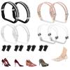 Giantree 4 Pairs of High Heel Laces, Shiny Highs Heels Laces, Elastic Rhinestone Shoe Strap Extender, Elastic Highs Heel Anti-Loose Shoelaces, Removable Shoelaces for Fixing Elastics High Heels view 1