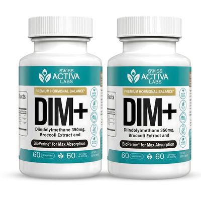 Swiss Activa+ Labs DIM Supplement for Women & Men, Estrogen Balance Support