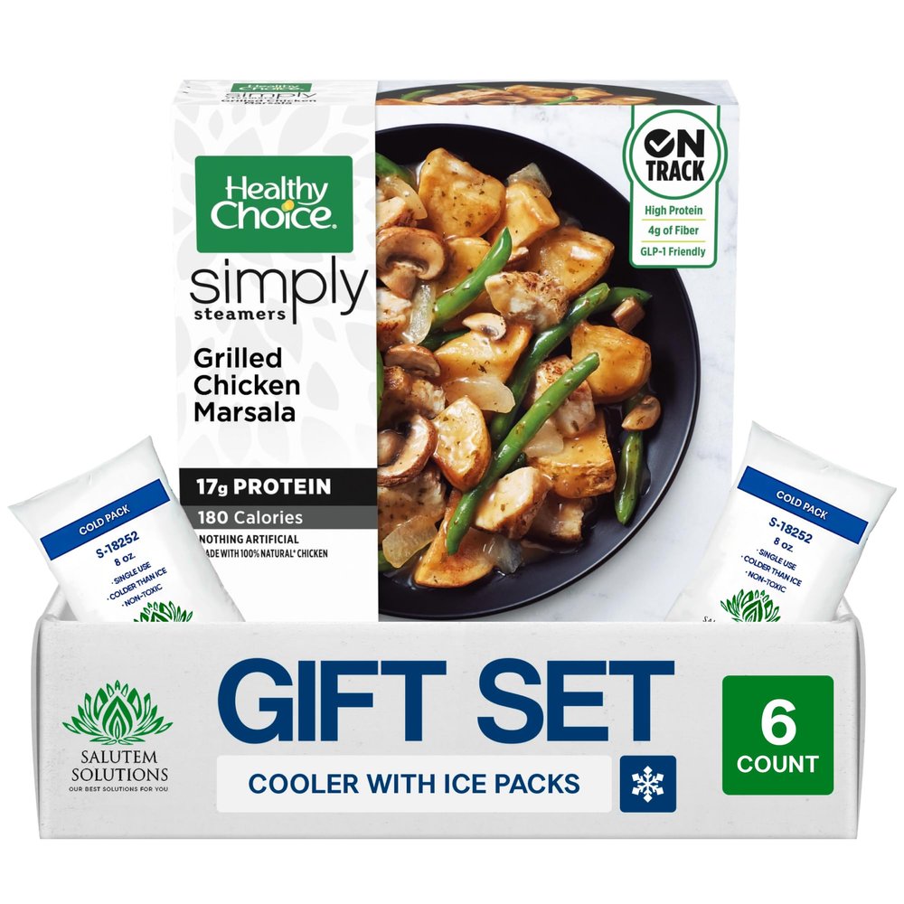 Salutem Vita Grilled Basil Chicken Frozen Meal with Vegetables, Gift Set 0,6 lbs Pack of 6