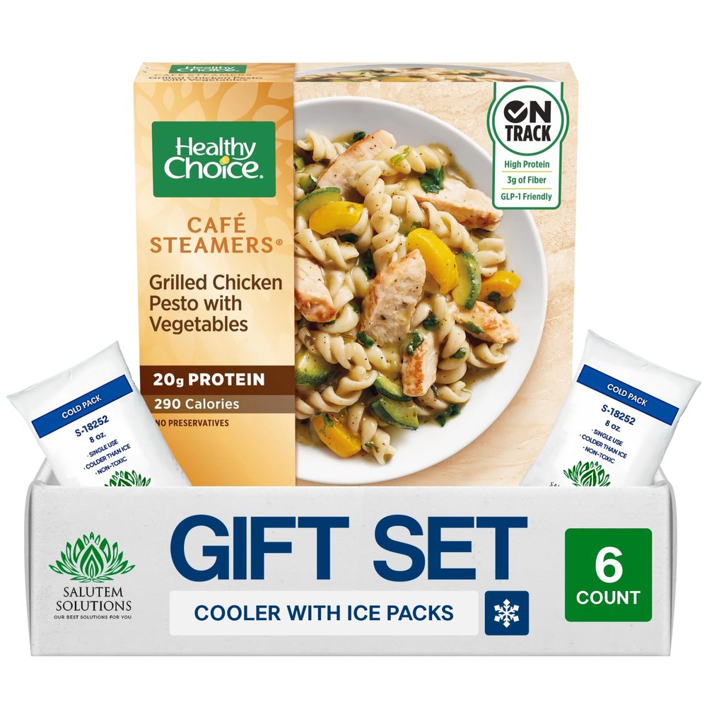 Salutem Vita Grilled Chicken Pesto with Vegetables Frozen Meal, Gift Set 0,6 lbs Pack of 6
