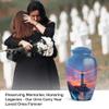 Funeral and Memorial Urns for Human Ashes, Lighthouse Keepsake Urn for Ash, Adult Funeral Urn Handcrafted, Memorial Gift, Combo, Blue (10 Inch & 3 Inch Mini) view 3