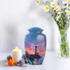 Funeral and Memorial Urns for Human Ashes, Lighthouse Keepsake Urn for Ash, Adult Funeral Urn Handcrafted, Memorial Gift, Combo, Blue (10 Inch & 3 Inch Mini) view 4