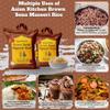 Asian Kitchen Brown Sona Masoori Aged Rice 40-Pound Bag, 40lbs (18.14kg) Short Grain Rice ~ All Natural | Gluten Friendly | Vegan | Kosher | Indian Origin | Export Quality view 2