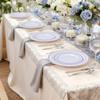 Sykomo 100PCS White Plastic Plates, 10 Inch Disposable Dinner Plate Party with Silver Rim, Heavy Duty Disposable Plastic Plates for Party, Wedding and Birthday view 2