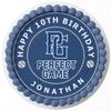 7.5 Inch Edible Cake Topper Perfect Game Baseball Birthday Party Collection of Edible Cake Decorations round view 1