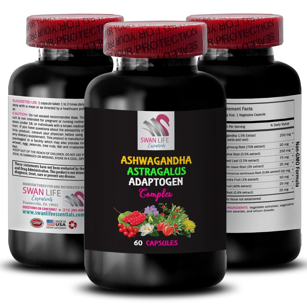 ADAPTOGEN SUPPLEMENTS - holy basil supplement blend, maca root nutrient, panax ginseng root, ashwagandha daily, rhodiola rosea supplement, astragalus mix, holy basil wellness 1Bot