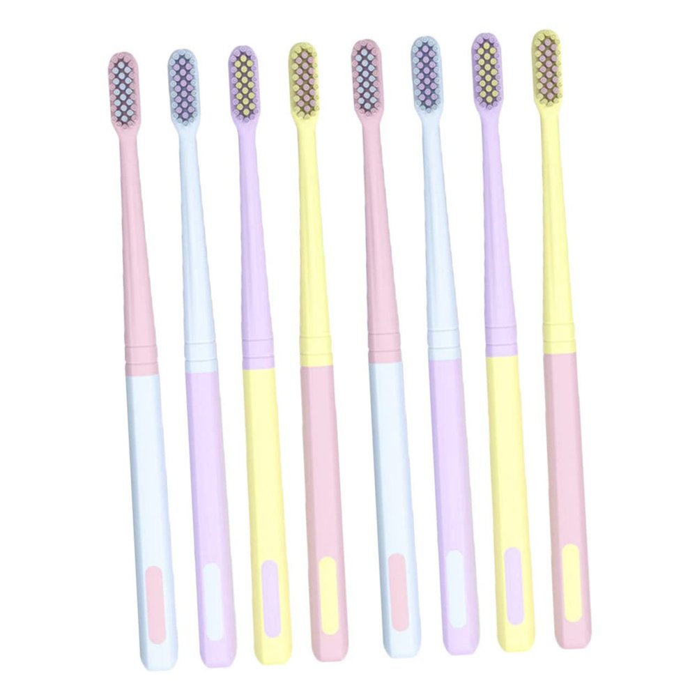 ORFOFE 8pcs Soft Toothbrushes for Adults Flexible Bristles Portable for Women Men Travel Camping