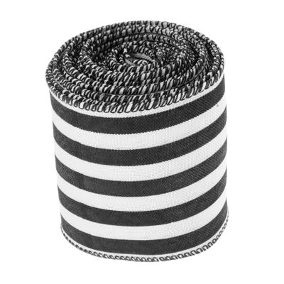Healifty Farmhouse Theme Wired Edge Ribbon Black and Packaging Ribbon for Crafts Present Wrapping Home Decor Wide Yards