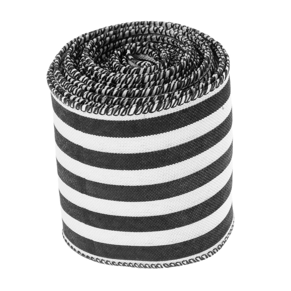 Healifty Farmhouse Theme Wired Edge Ribbon Black and Packaging Ribbon for Crafts Present Wrapping Home Decor Wide Yards