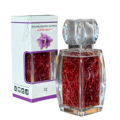 Afghan Organic Saffron Premium Super Negin Grade A | Hand-Harvested Deep Red Threads with Rich Aroma & Strong Color for Cooking, Tea & Wellness