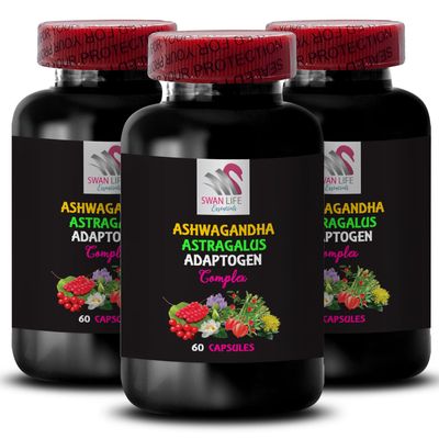 ADAPTOGEN SUPPLEMENTS - astragalus root capsules, holy basil plant-based tablets, panax ginseng root support, maca root daily formula, rhodiola rosea extract, ashwagandha herbal support 3Bot