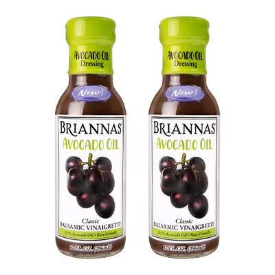 BRIANNAS - Avocado Oil Balsamic Vinaigrette Dressing - Nutrient Rich, Keto Friendly, Vegan Salad Dressing made with 100% Avocado Oil - 10 oz. Bottles - 2 Pack