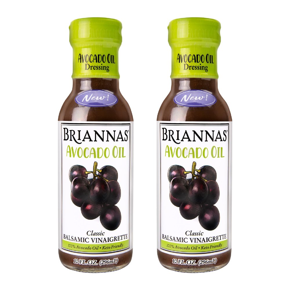 BRIANNAS - Avocado Oil Balsamic Vinaigrette Dressing - Nutrient Rich, Keto Friendly, Vegan Salad Dressing made with 100% Avocado Oil - 10 oz. Bottles - 2 Pack