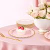 AimFun Pink Disposable Dessert Party Plates 7inch Gold Foil Scalloped Paper Plate for Valentines Day Bridal Baby Shower Wedding Tea Party Supplies view 4
