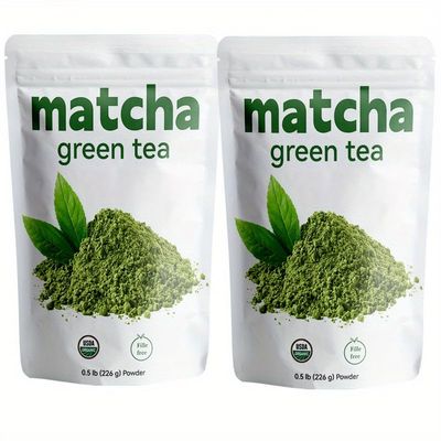 (0.5lbs/2pack) Premium Culinary Grade, USDA-Certified Organic Matcha, 100% Pure Green Tea Powder, Perfect for Lattes, Smoothies, Desserts and Baking, Sugar Free, Gluten Free