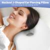 Nockovi J-Shaped Ear Piercing Pillow, 4" Hole, Ergonomic, White Velvet view 2